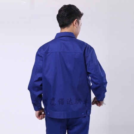 艷藍色滌棉紗卡公司工服工服工作服款式AC082