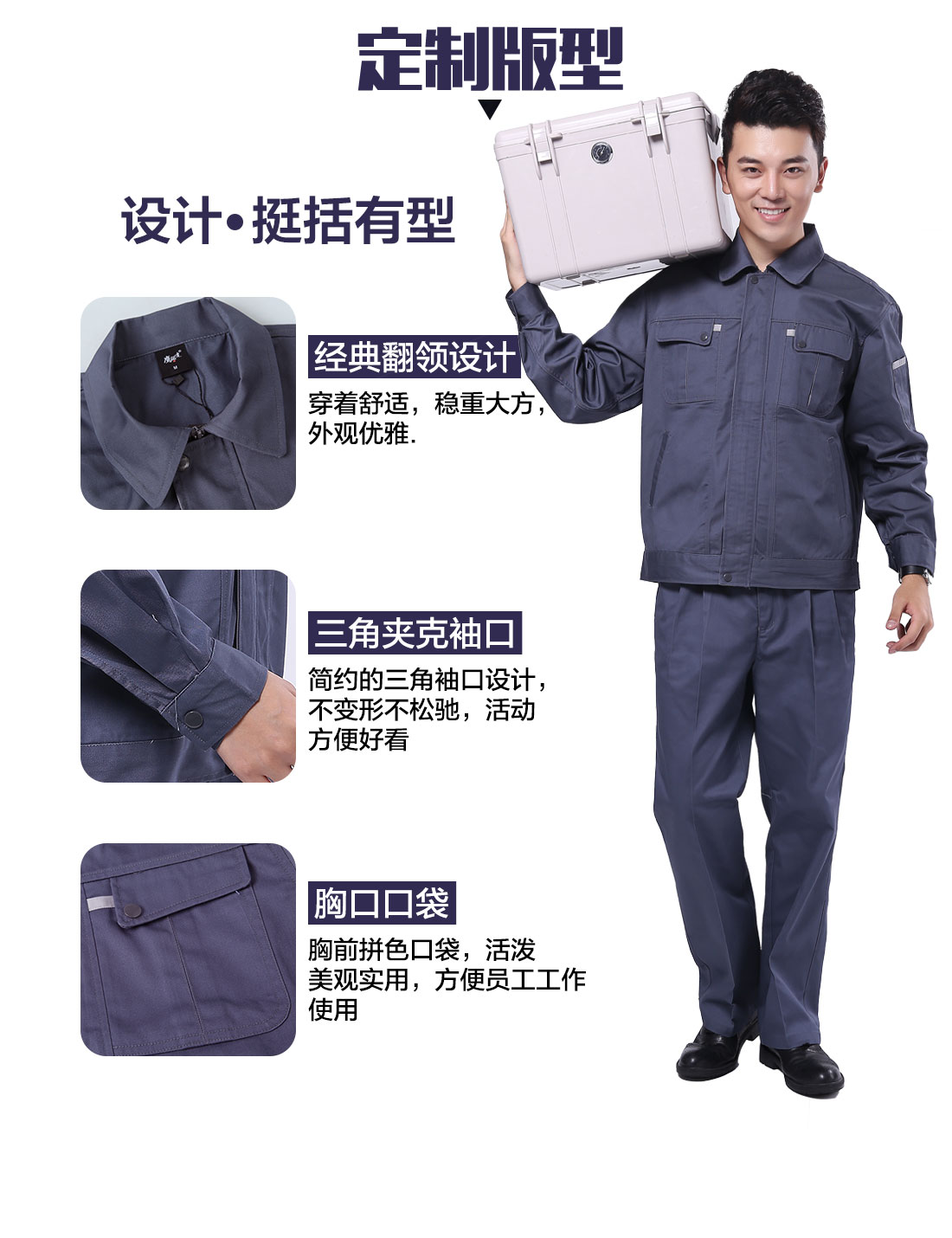 設(shè)計(jì)師設(shè)計(jì)防酸堿靜電工作服定制版型